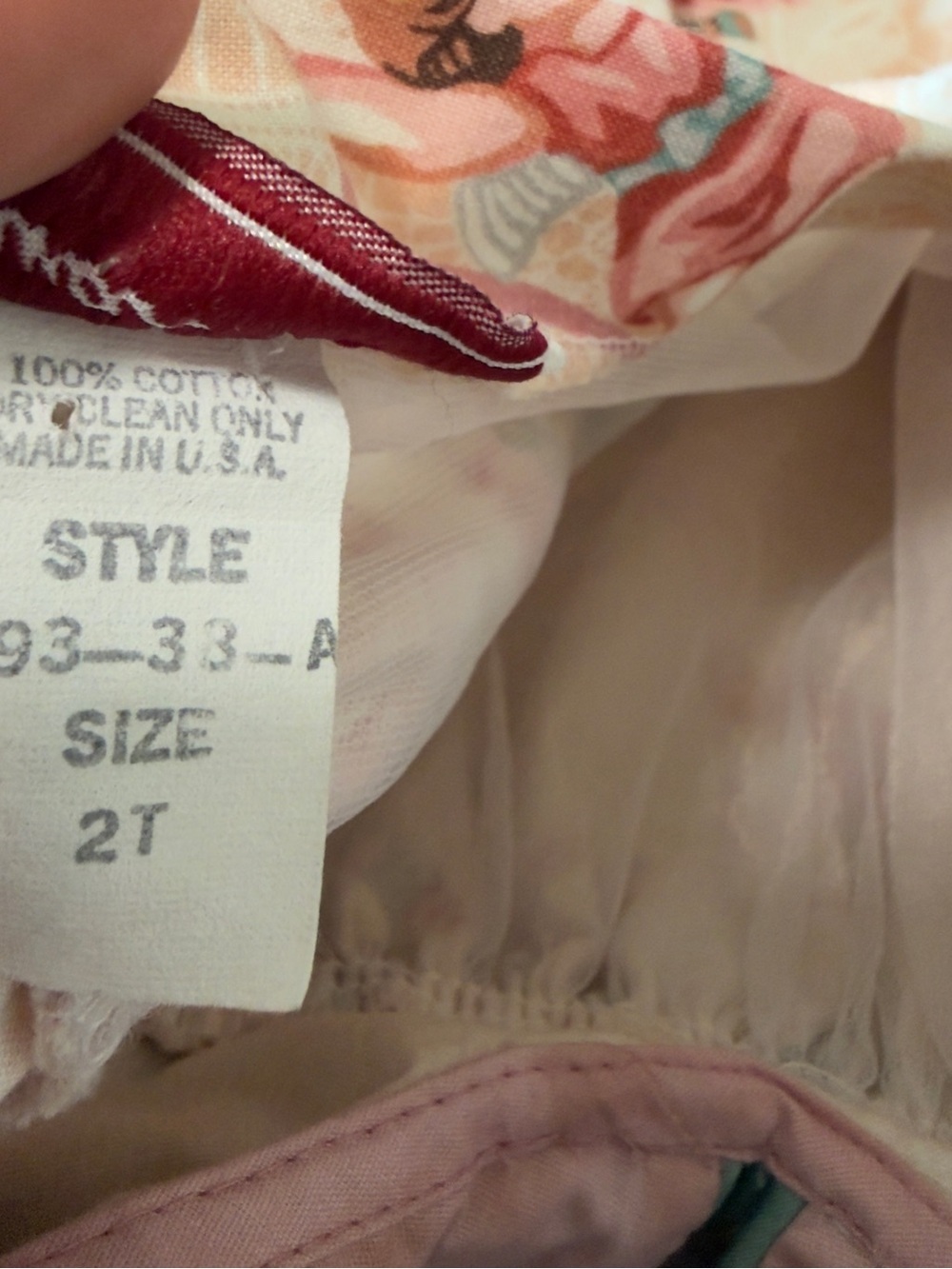 Vintage Sarah Kent 2T Pink Cherub Floral Peter Pan Collar Bubble Dress USA - Picture 13 of 13